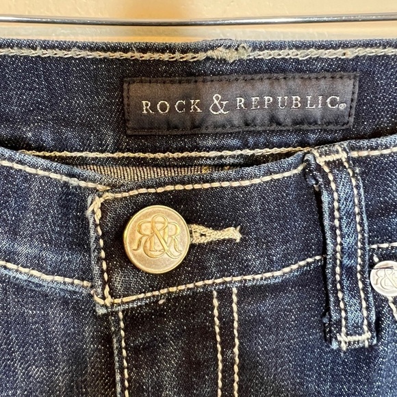 Rock & Republic Dark Wash Denim Bootcut Kasandra Jeans Casual Stretch 6/28 - Picture 3 of 11